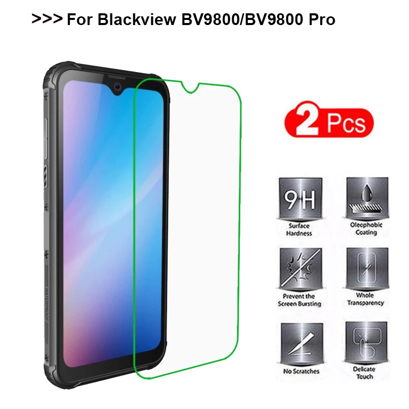 Закаленное стекло для Blackview BV9800 защитное 9H экрана pro фотопленка 2 шт.|Защитные