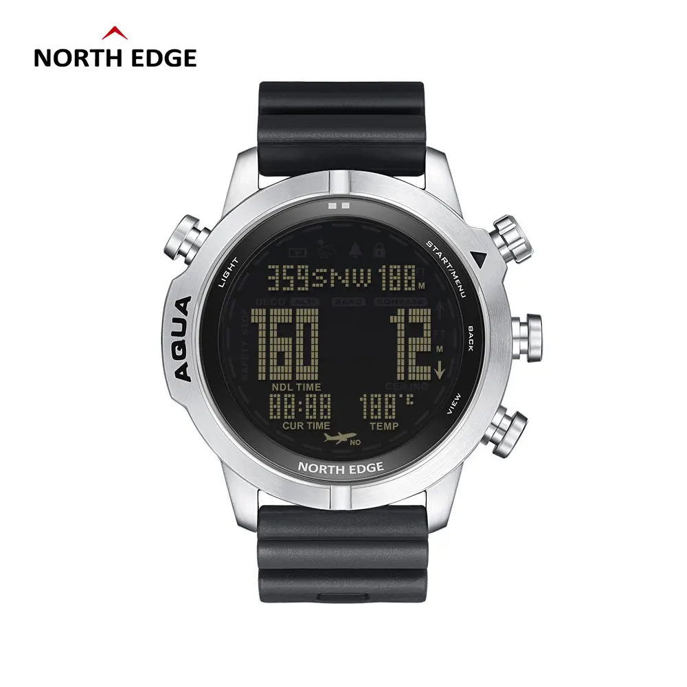 2021 NORTH EDGE AQUA Мужские Профессиональные Водонепроницаемые часы для дайвинга до 100 м