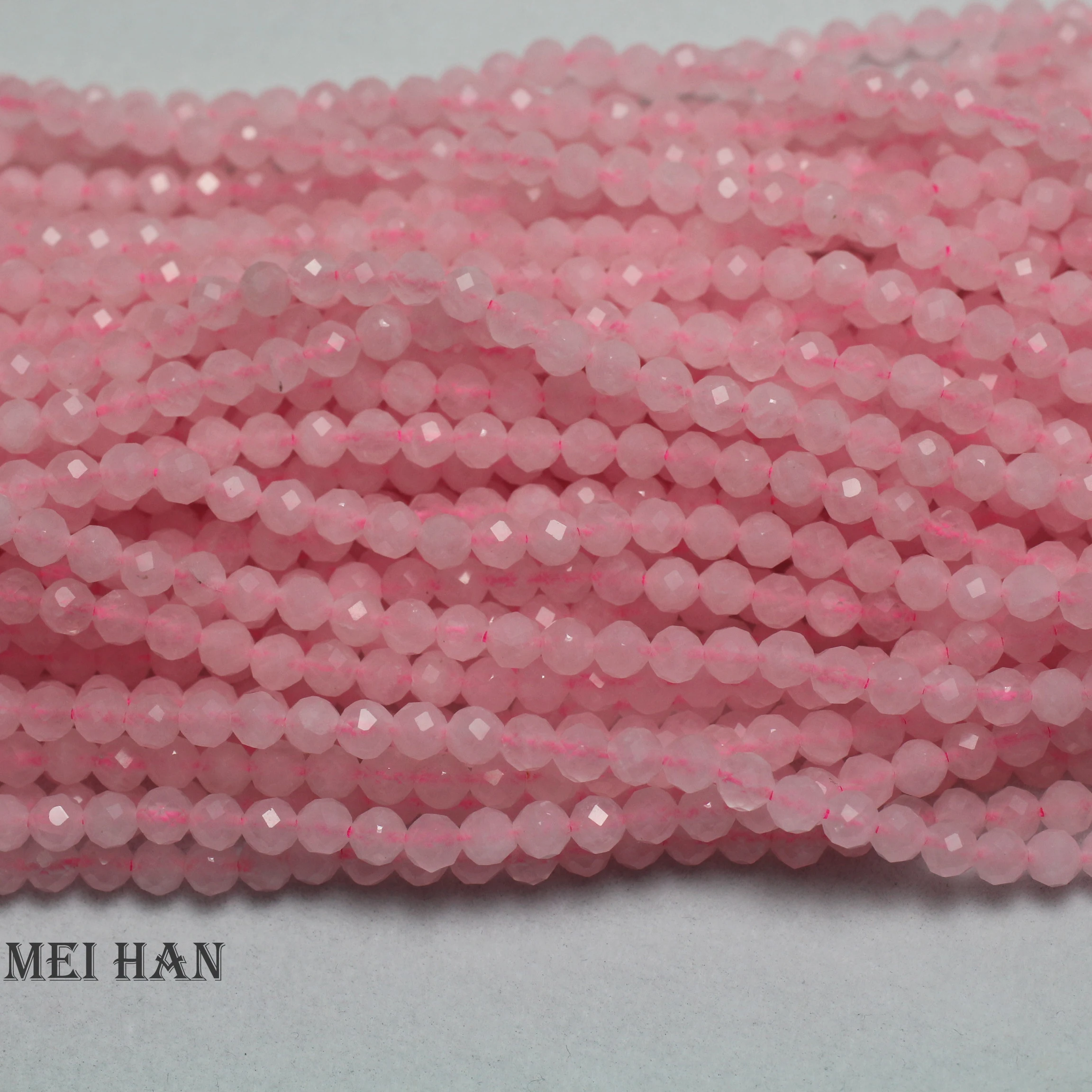 Оптовая продажа натуральный 4 мм (4 нити/набор) ограненные бусины из розового