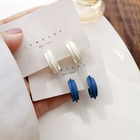 mihan 925 silver needle women hoop earrings popular design vintage temperament white blue earrings for girl gift fine jewelry