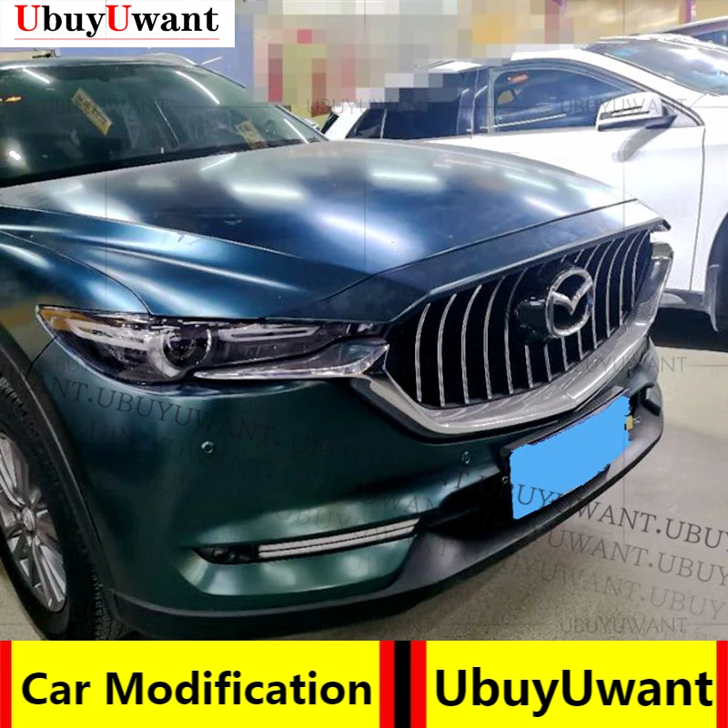

AUTO FRONT MESH EXTERIOR MASK TRIMS COVERS FRONT BUMPER ABS MODIFIED GRILL GRILLS FIT FOR MAZDA CX-5 CX5 AUTO GRILLE 2017 2018+