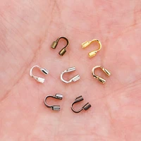 100pcslot 4 5x4mm wire protectors wire guard guardian protectors loops u shape accessories clasps connector for jewelry making