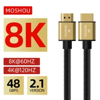 moshou ultra high speed hdmi 2 1 cable 8k 60hz 4k 120hz 3d hdr 48gbps hifi earc dolby atmos hdcp2 2 for amplifier tv ps4 ps5