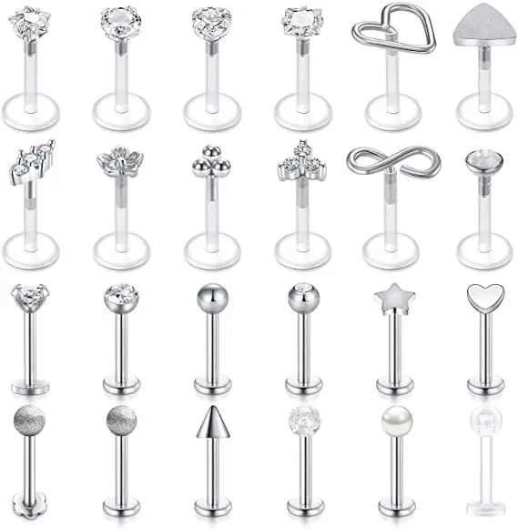 Прозрачные Лабрет губы пластиковые шпильки серьги на Козелок хрящевая спираль