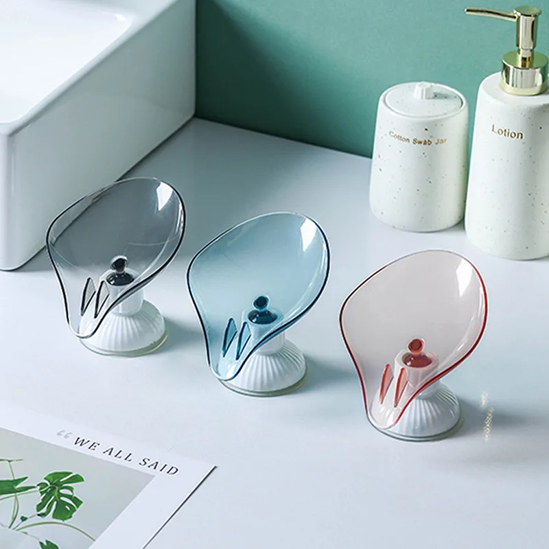 

Bathroom Soap Holder Quick Drain Soaps Container Creative Leaf Shape Soaps Storage Dish Kitchen Sponge Rag Organizer Supplies