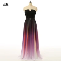 2019 sexy sweetheart gradient chiffon prom dresses beaded long ombre formal evening dress party gown vestidos de gala bm162