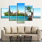 Картины на холсте HD, декор гостиной, 5 шт., картины с тропическим островом, Тайланд, Паттайя, Будда, постер на стену (без рамки)