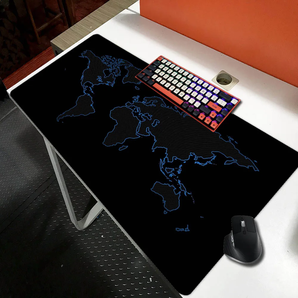 

OUIO World Map Gaming Mouse Pad with Seam Edge Non-slip Rubber XXL Seaming Mouse Pad Computer PC Keyboard 800*300mm High Quality