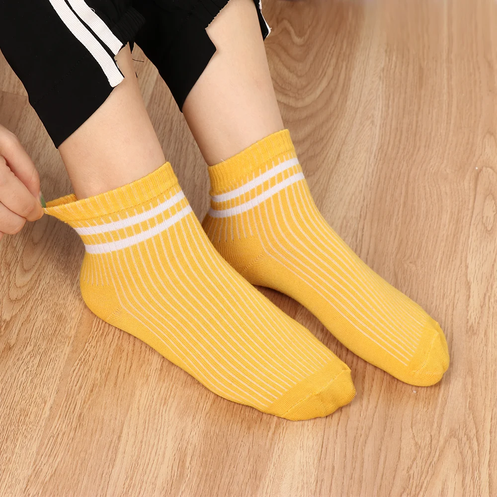 1 пара милых дизайнерских Ретро желтых и белых японских старшеклассниц хлопковые