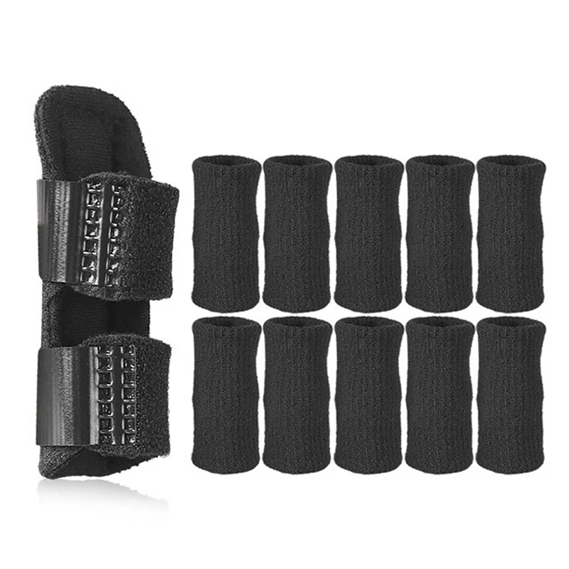 

11Pcs/Set Finger Splint Fracture Protection Brace Corrector Support With Adjustable Tape Bandage Pain Relief