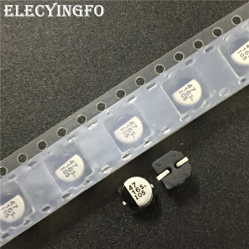 

100pcs 47uF 16V47uf S Series 5x5.4mm 16V47uF Chip type SMD Aluminum Electrolytic capacitor