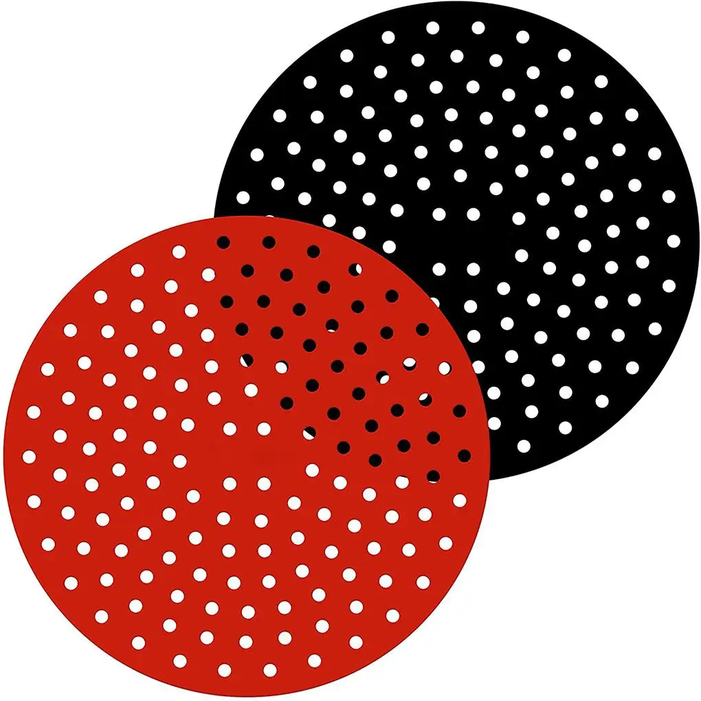 

2 Pieces Air Fryer Liner Reusable Silicone Air Fryer Basket Mat Non-stick Round Kitchen Accessory 8 Inch