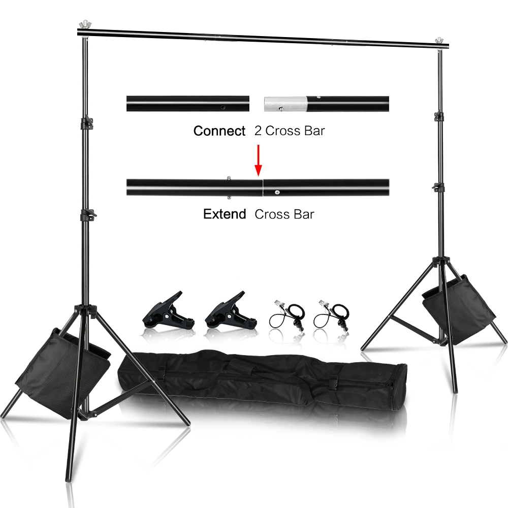 2.6M X 3M/8.5*10ft Pro Photography Photo Backdrops Background Support System Stands For Photo Video Studio + Carry Bag