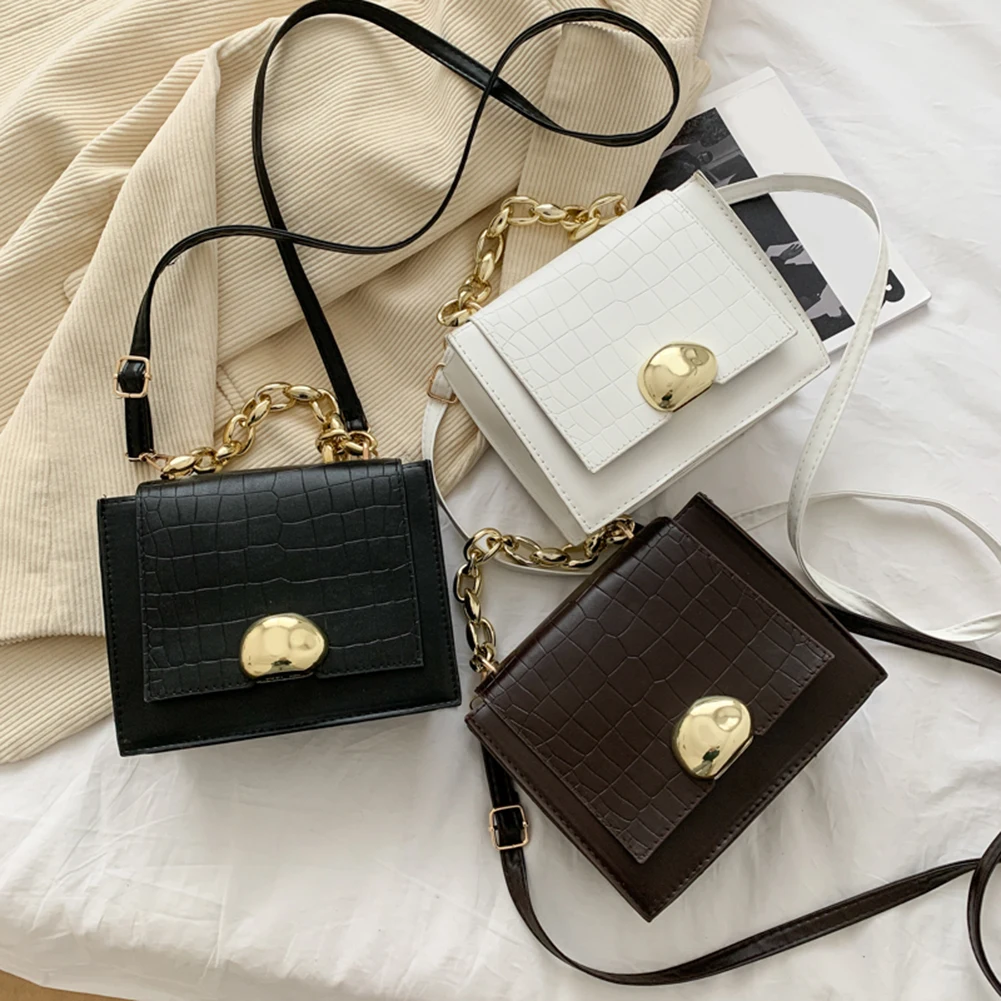

Casual Leather Chain Handbag Ladies Alligator Pattern Shoulder Bag Female Cross Body Bag Messenger Outdoor Accessories