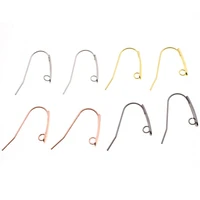 20pcslot 14x21mm stainless steel rose gold earring hooks ear wire diy jewelry making findings earring settings base accessories