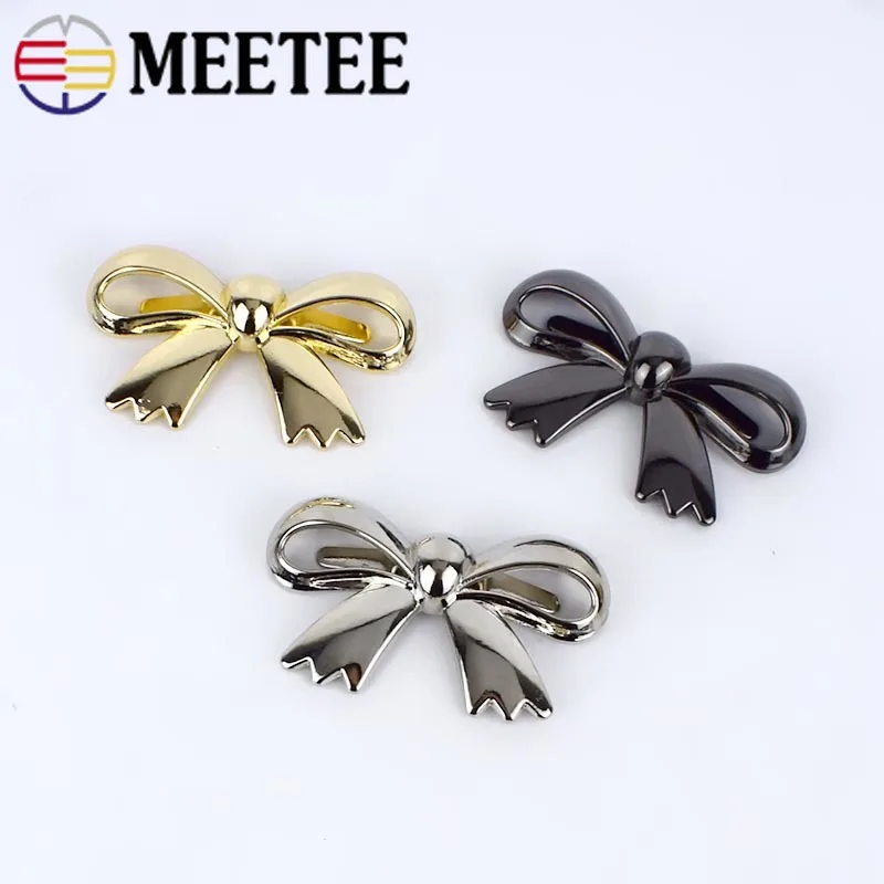 Металлические пряжки Meetee 45x26 мм с бантом для сумок одежды ремня декоративная