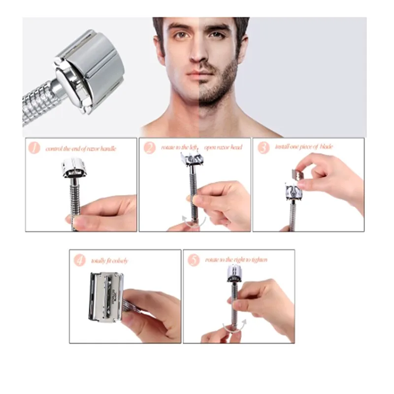 Ручной держатель для бритвы ручная Классическая Безопасная бритва с двойным