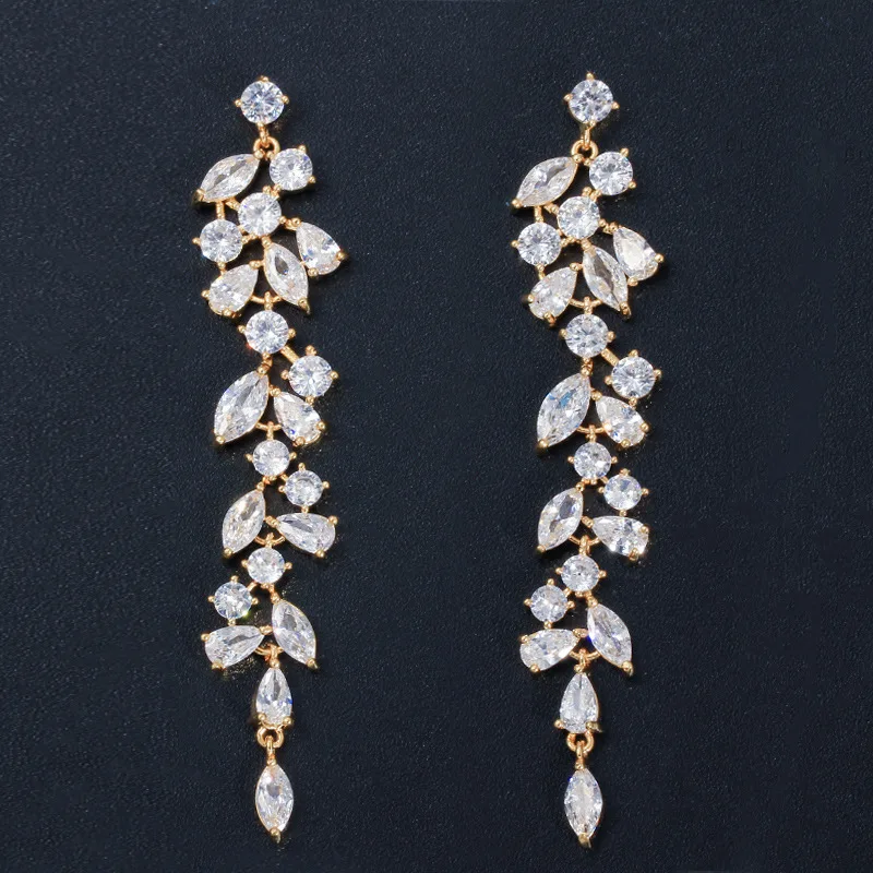 Wong Rain Luxury 925 Sterling Silver Created Moissanite Gemstone Drop Dangle Plant Tassel Earrings Fine Jewelry Wholesale