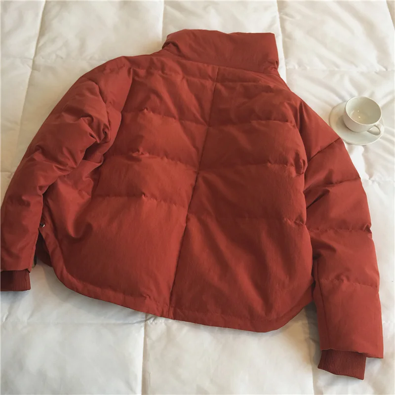 

Winter women's casual solid color pocket decoration loose cotton clothes