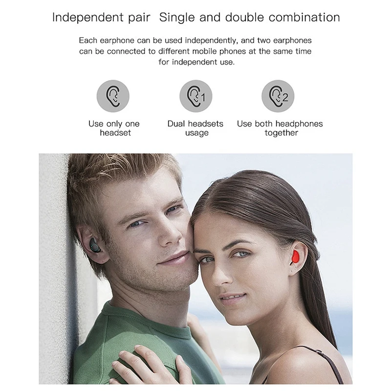 

Retail C8 Mini Portable True Wireless Bluetooth Earphone 5.0 Sports Bluetooth Headset Waterproof Earbuds for Smartphone