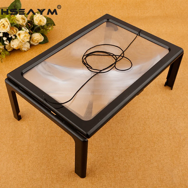 3X увеличение 4LED A4 размер бумаги ультратонкий карточный стол Лупа для просмотра