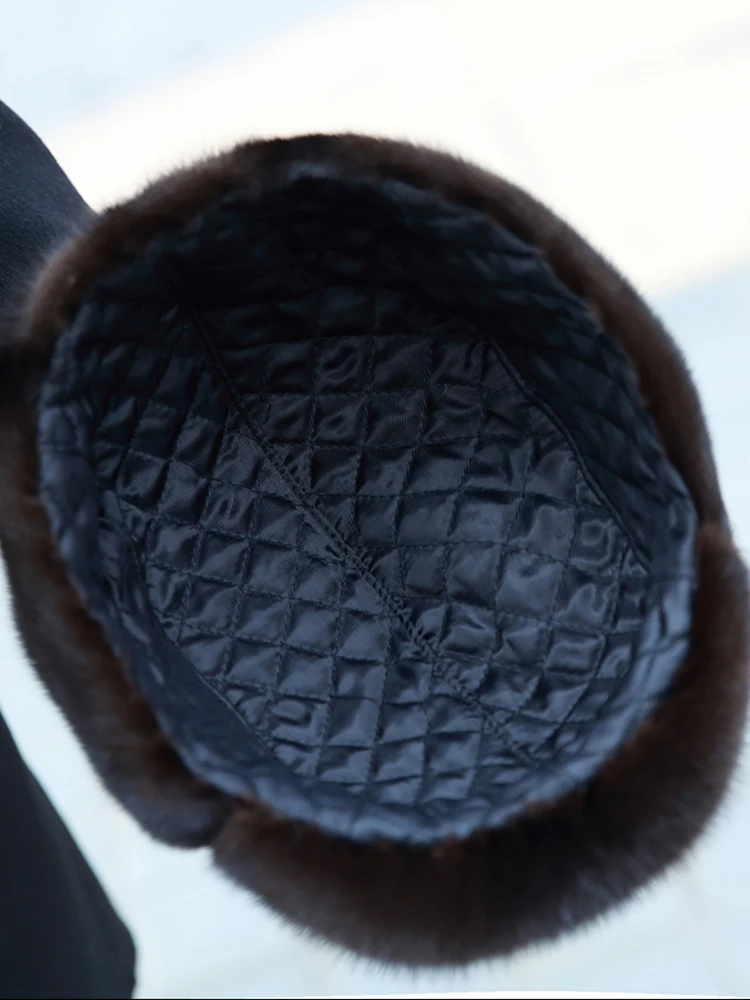 Мужская шапка из натурального меха норки зимняя Куницы теплая русская