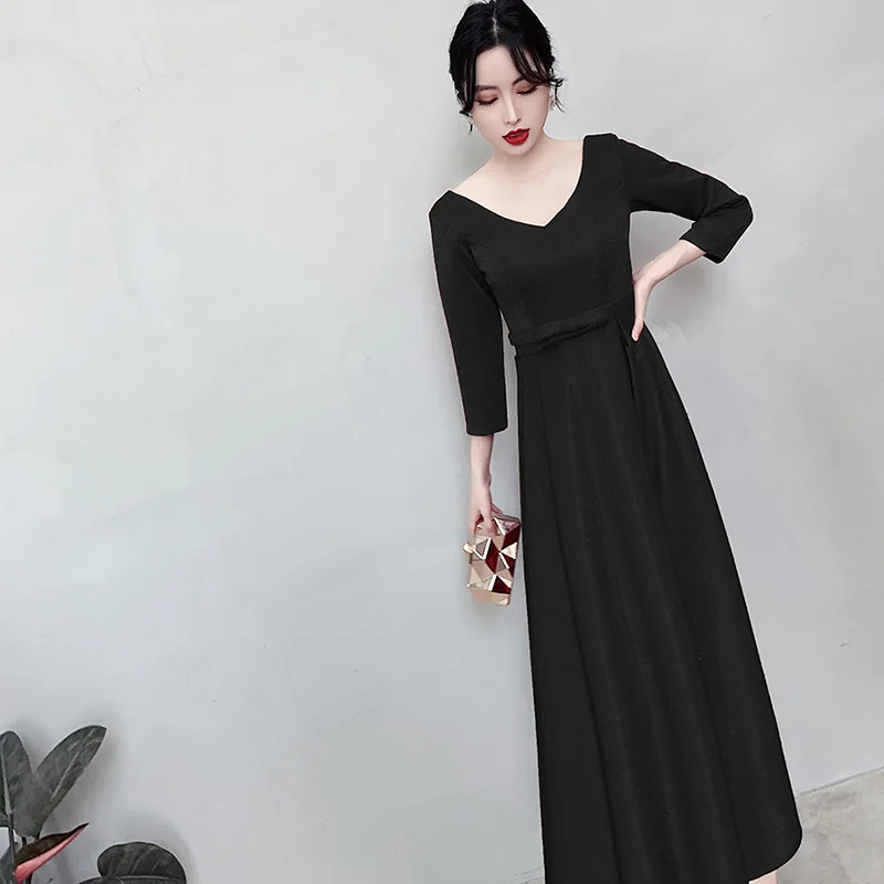 

Temperament V-neck Bride Dress Elegant A-line Wedding Party Dress Slim Evening Dress Noble Prom Dress Robe De Soiree Oversize 3X