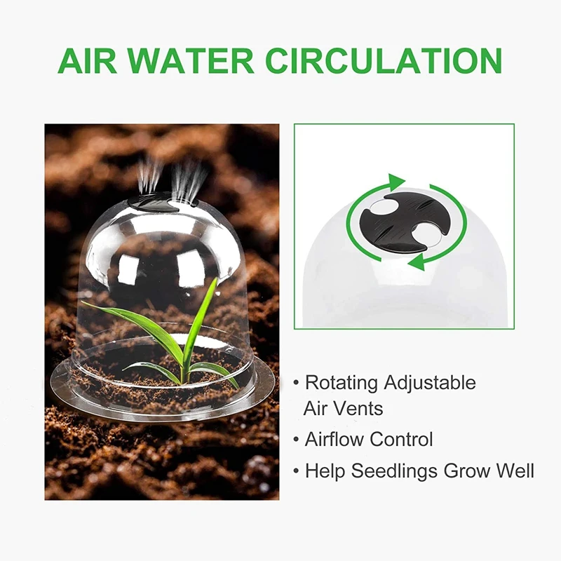 

AM05-4PCS Reusable Garden Plant Cloche Plastic Dome Protective Seedling Covers for Outdoors Garden