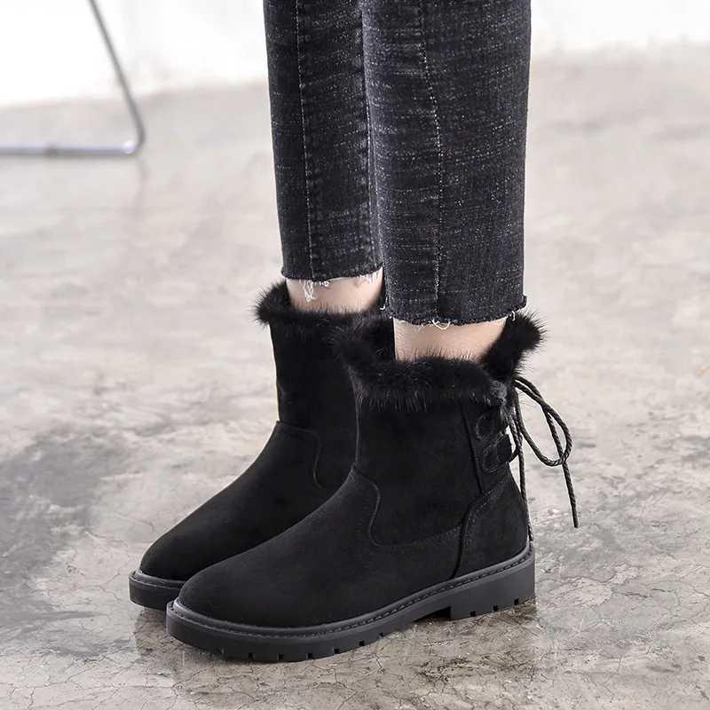 Fujin/зимние сапоги Женская зимняя обувь Толстый теплый плюш для холодной зимы