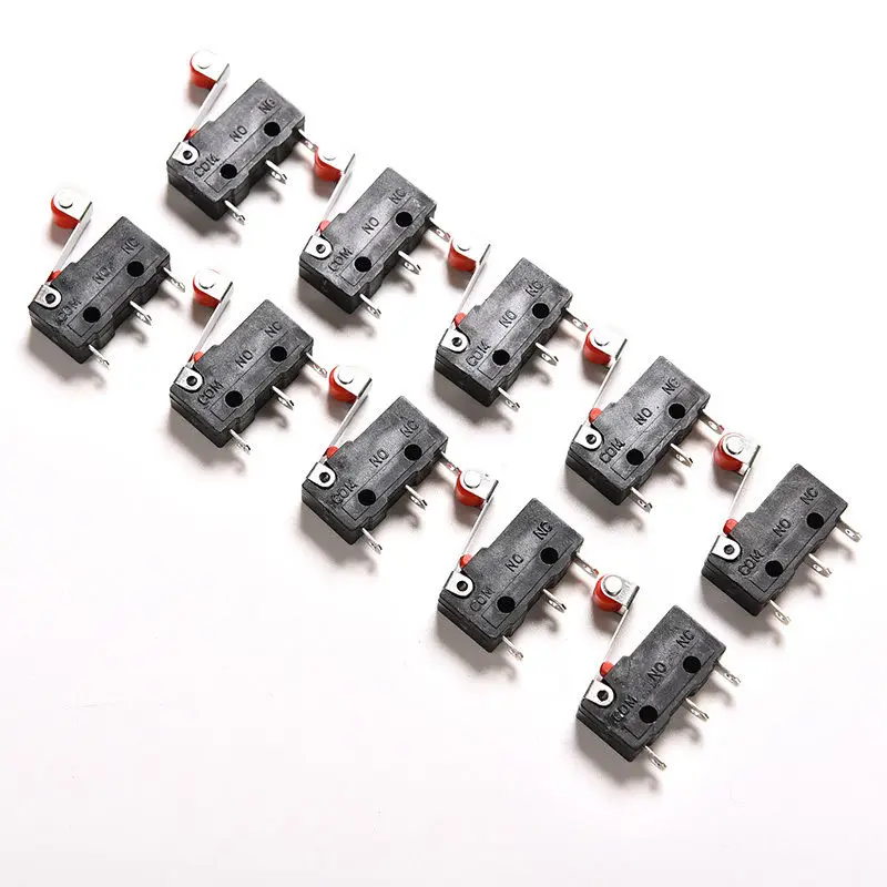 10 шт./лот AC 5A 125V 250V микро роликовый рычаг нормально открытые закрытые концевые