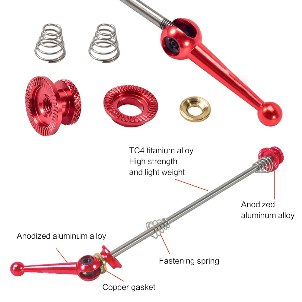 

Quick Release Rod1 Pair Bicycle Wheel Quick Release Hub Front Rear Axle Skewer Set Titanium Alloy Accessories For MTB Road Bike