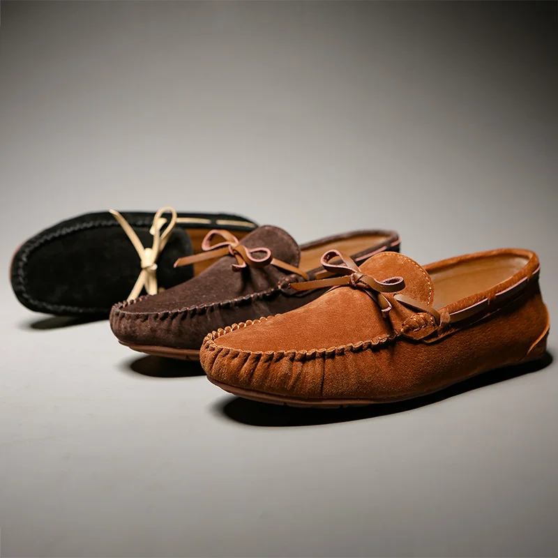 

Men Shoes Casual Luxury Brand loafers Genuine Leather Mens slip on Loafers Moccasins Italian Breathable outdoor Boat Shoes men
