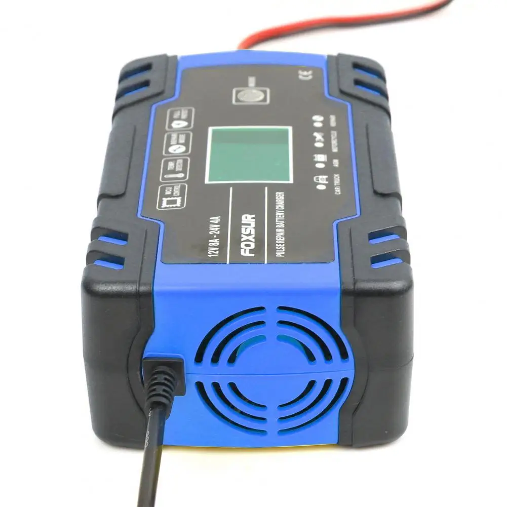 LCD display Car Battery Charger Prevent Overcharging Fireproof ABS Universal Battery Maintainer for Battery