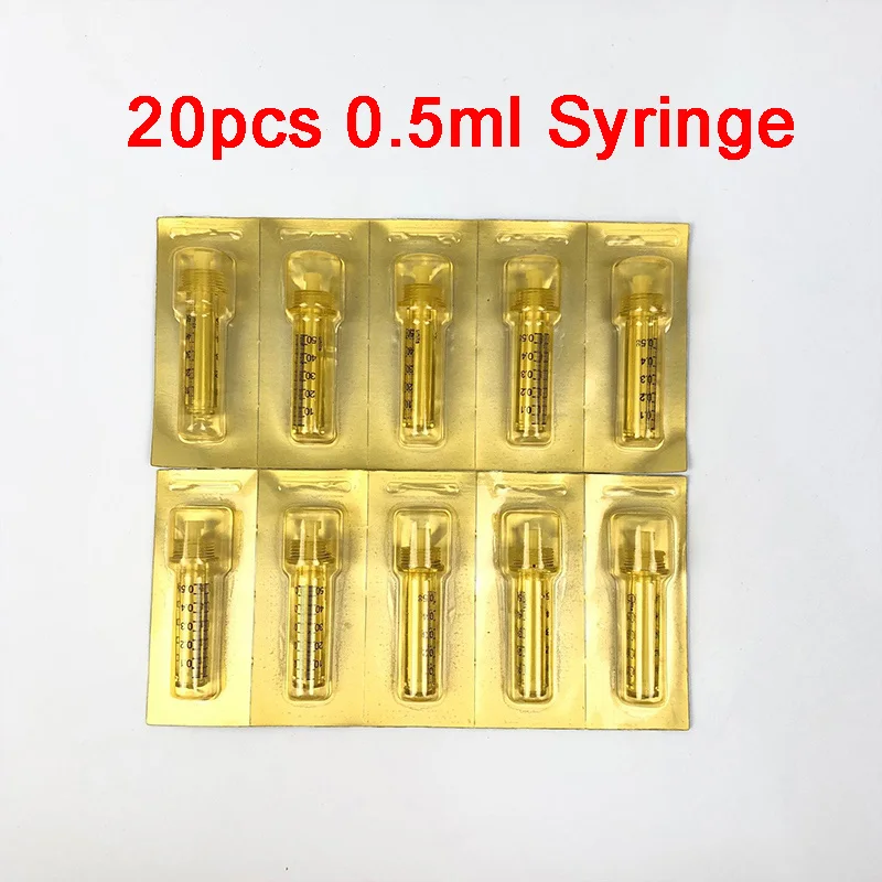 20pcs 0.5ml Syringe Без иглы инъекции гиалуроновая сыворотка ручка для против морщин водяной Мезотерапия пистолет гиалуроновая ручка высокого давления гиалуроновая ручка - Номер модели: 20pcs 0.5ml Syringe
