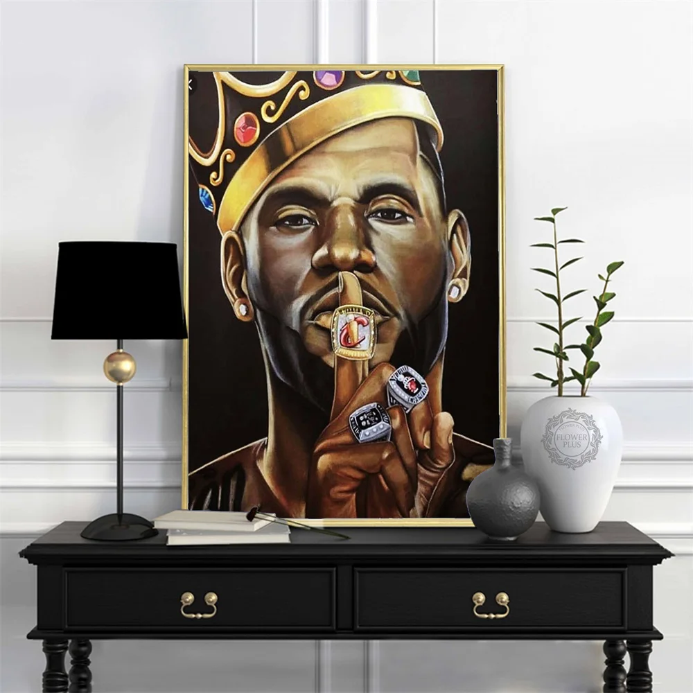 

Lebron James Super basketball Star Champion Kings Painting Poster Art Light Canvas Home Room Wall Printing Decor
