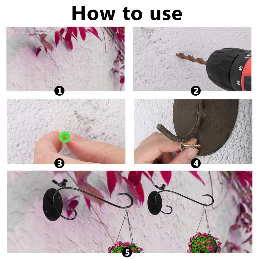 

Decorative Plant Bracket Hook Hanger Holder for Bird Feeder Wind Chime Lantern