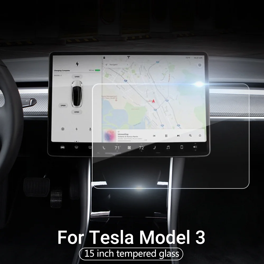 

1 Set Model 3 Tesla Car Screen Clear Tempered Glass For Tesla Model 3 2021 Accessories Screen Protector Tesla Model Y Model S X