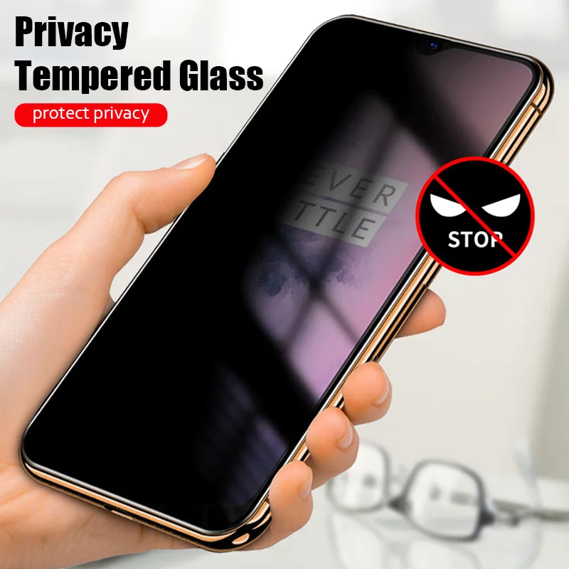 

9H Explosionproof Screen Protector on Realme 7 Pro 6 6S Anti Spy Toughed Glass for Realme X2 Pro X7 X3 Privacy Film on C3 Q2 Pro