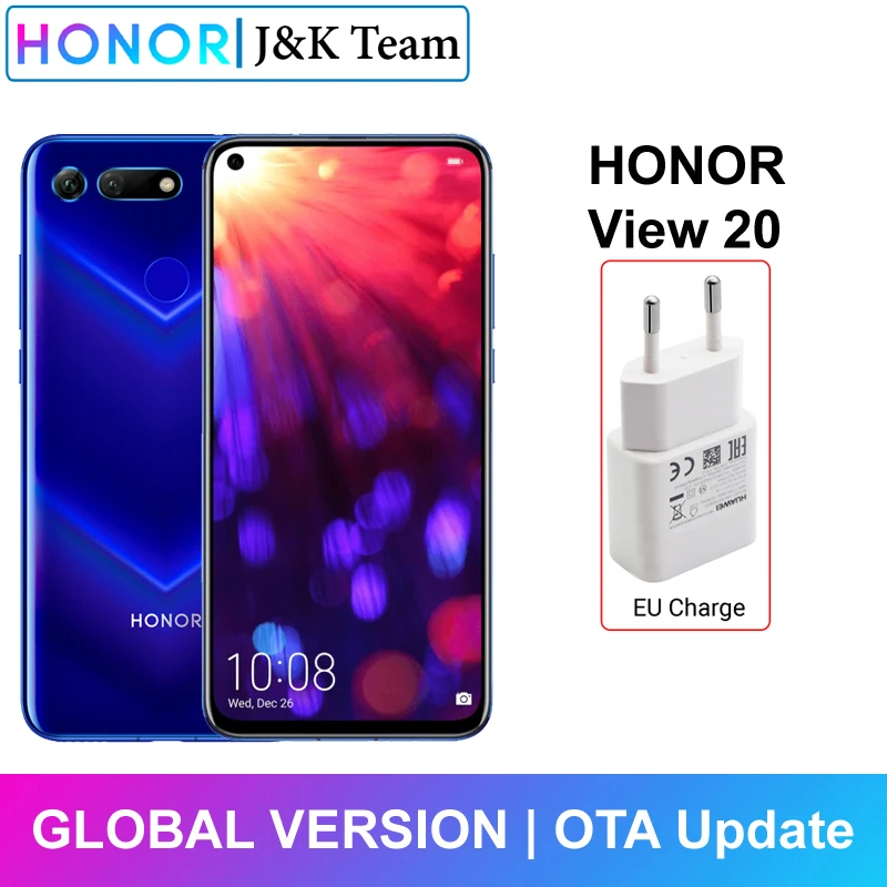 Honor V20 Honor View 20 NFC мобильный телефон жидкостное охлаждение Kirin 980 Android 9,0 6,4 дюймовый экран 4000 мАч батарея смартфон