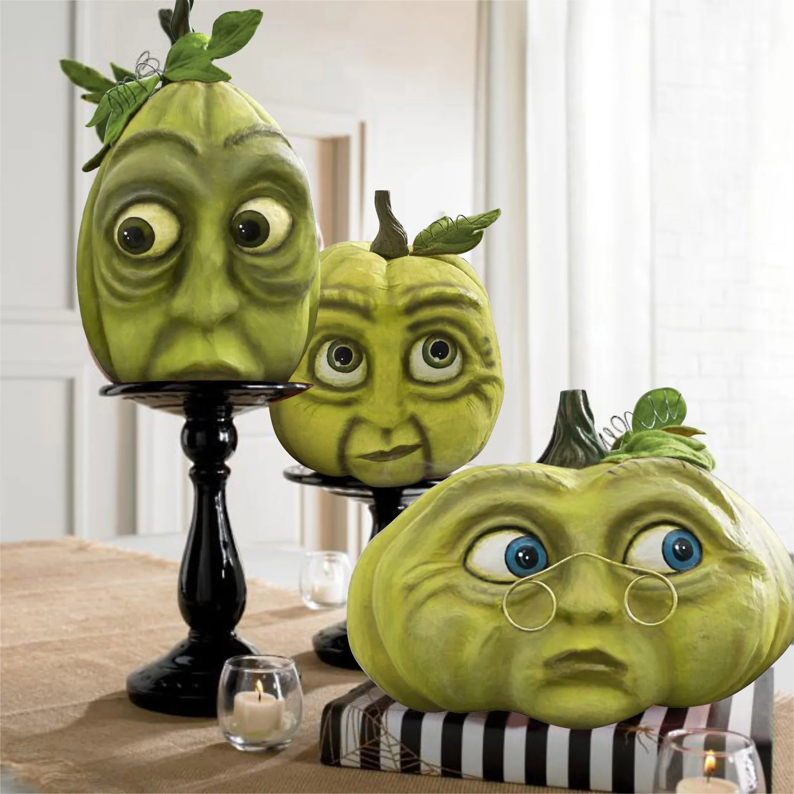 Экспрессивное украшение в виде тыквы на Хэллоуин забавный подарок миниатюрные