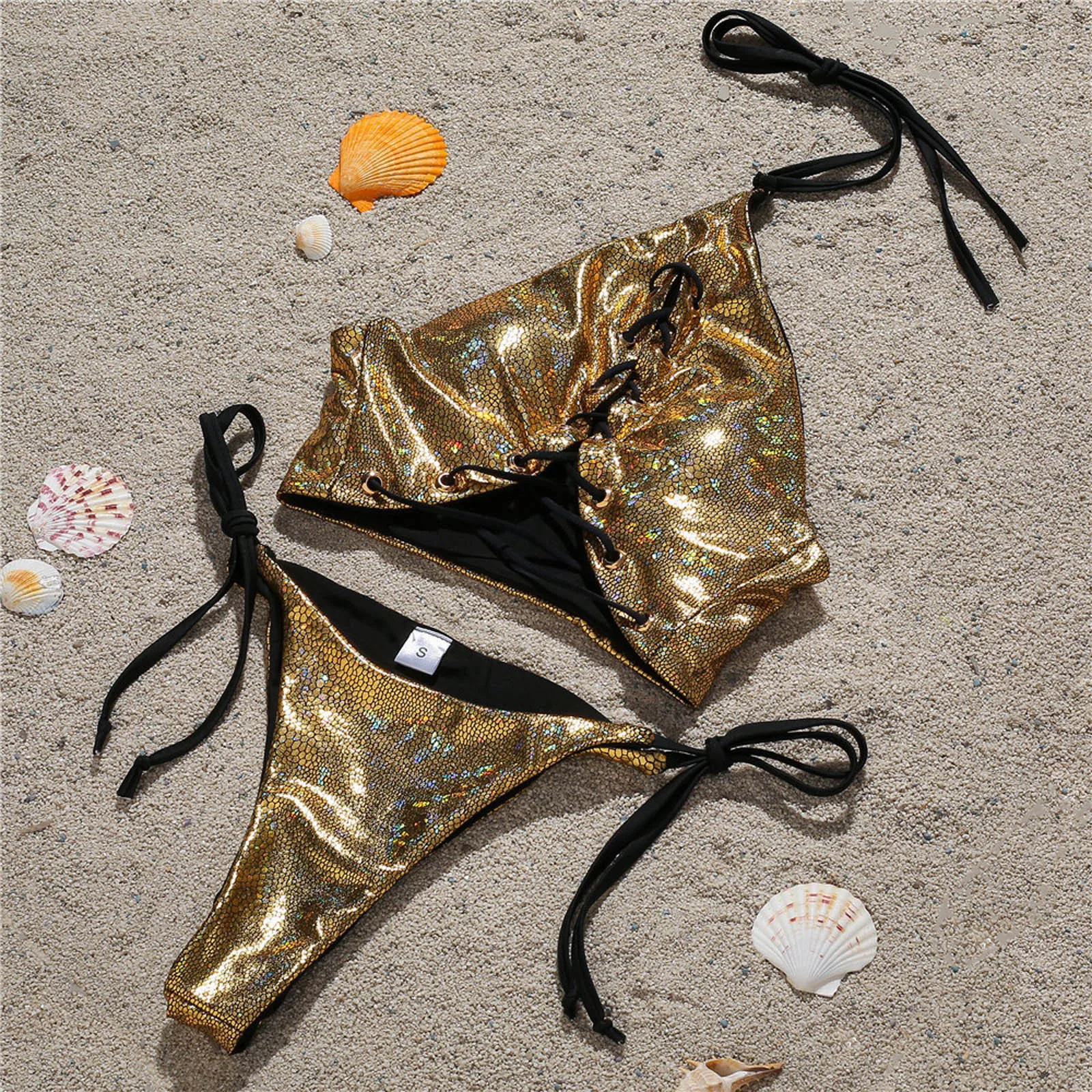 

Women Bandeau Bandage Bikini Set Push-Up Brazilian Swimwear Beachwear Swimsuit Bathing Swimsuit Brazilian Biquini Beach Wear