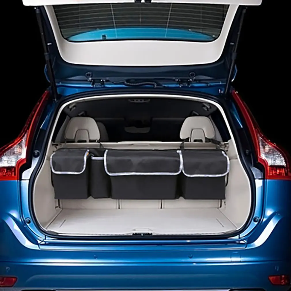 

High Capacity Adjustable Car Storage Box Backseat 4 Bag Trunk Organizer Multi-use Oxford Car Seat Back Organizers Car Accesories