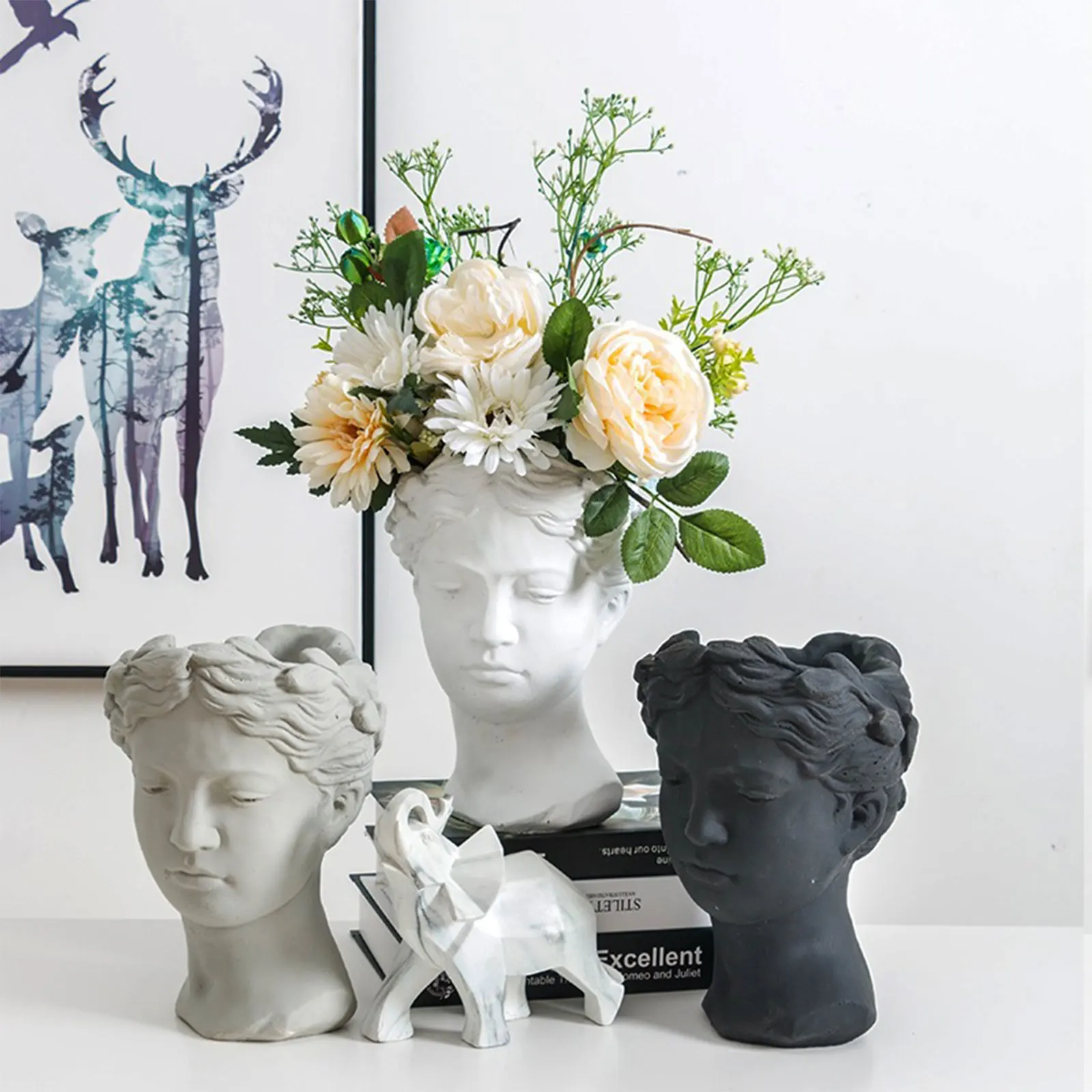

Resin Vase, Desktop Plant Container, Human Body Shaped Art Creative Decorative Flower Pot, Goddess Pattern