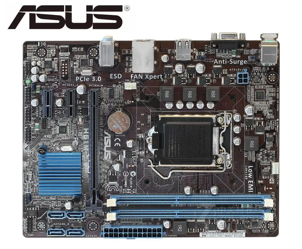 Оригинальная материнская плата ASUS H61M E DDR3 LGA 1155 USB2.0 для процессора I3 I5 I7 16 Гб H61 б/у
