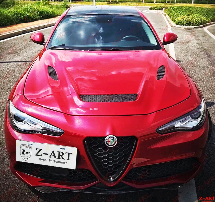 Z ART углеродное волокно капота двигателя для Alfa Romeo Giulia 2016 2019 углеродного