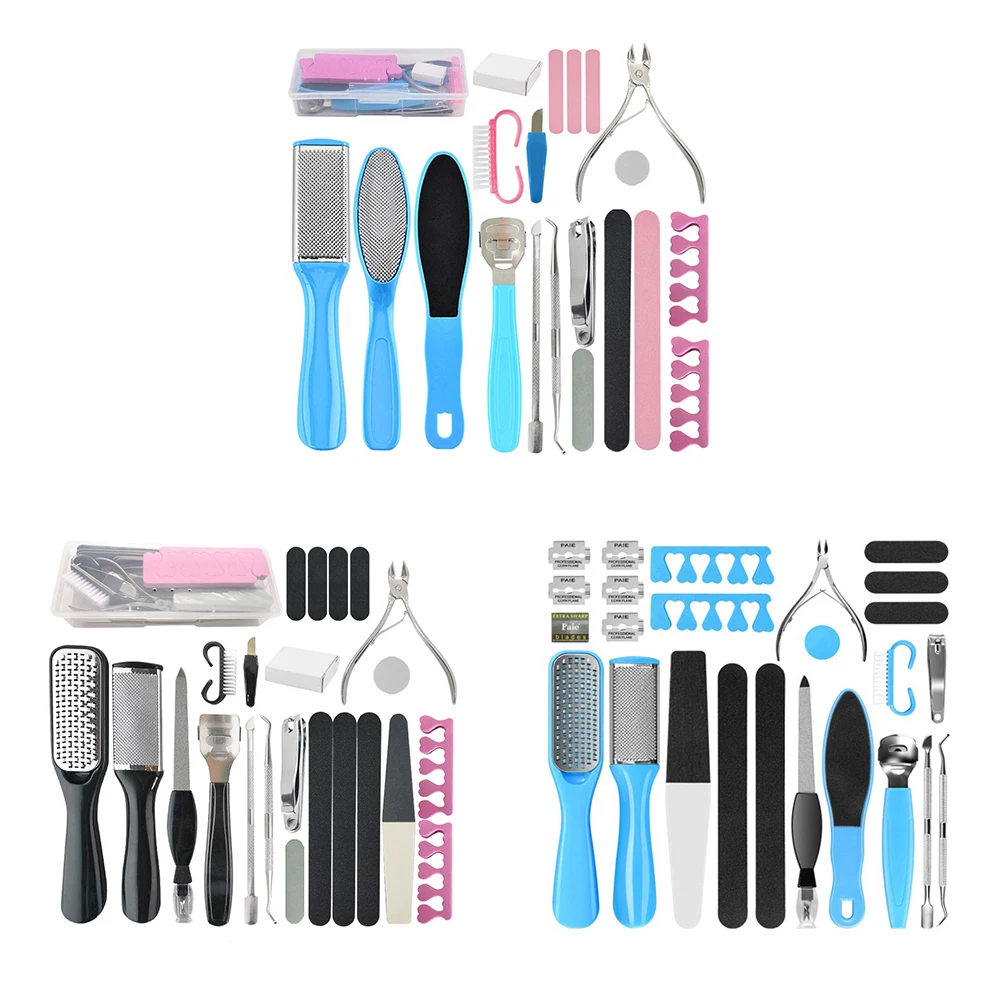 

23pcs Professional Foot Care Kit Pedicure Tools Set Stainless Steel Foot Rasp Foot Dead Skin Remover Clean Toenail Care Kit