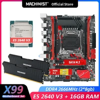 machinist x99 lga 2011 3 motherboard kit set with xeon e5 2640 v3 cpu 28gb ddr4 2666hmz ram memory combo four channels