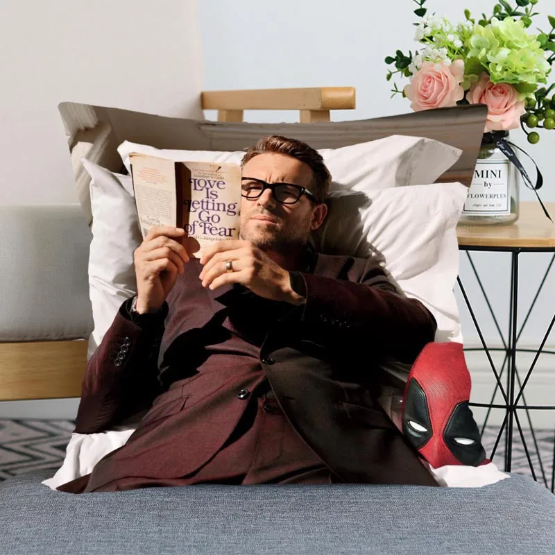 New Ryan Reynolds Pillowcase Bedroom Home Decorative Gift Pillow Cover Square Zipper Cases 40x40 45x45 Satin Soft | Дом и сад