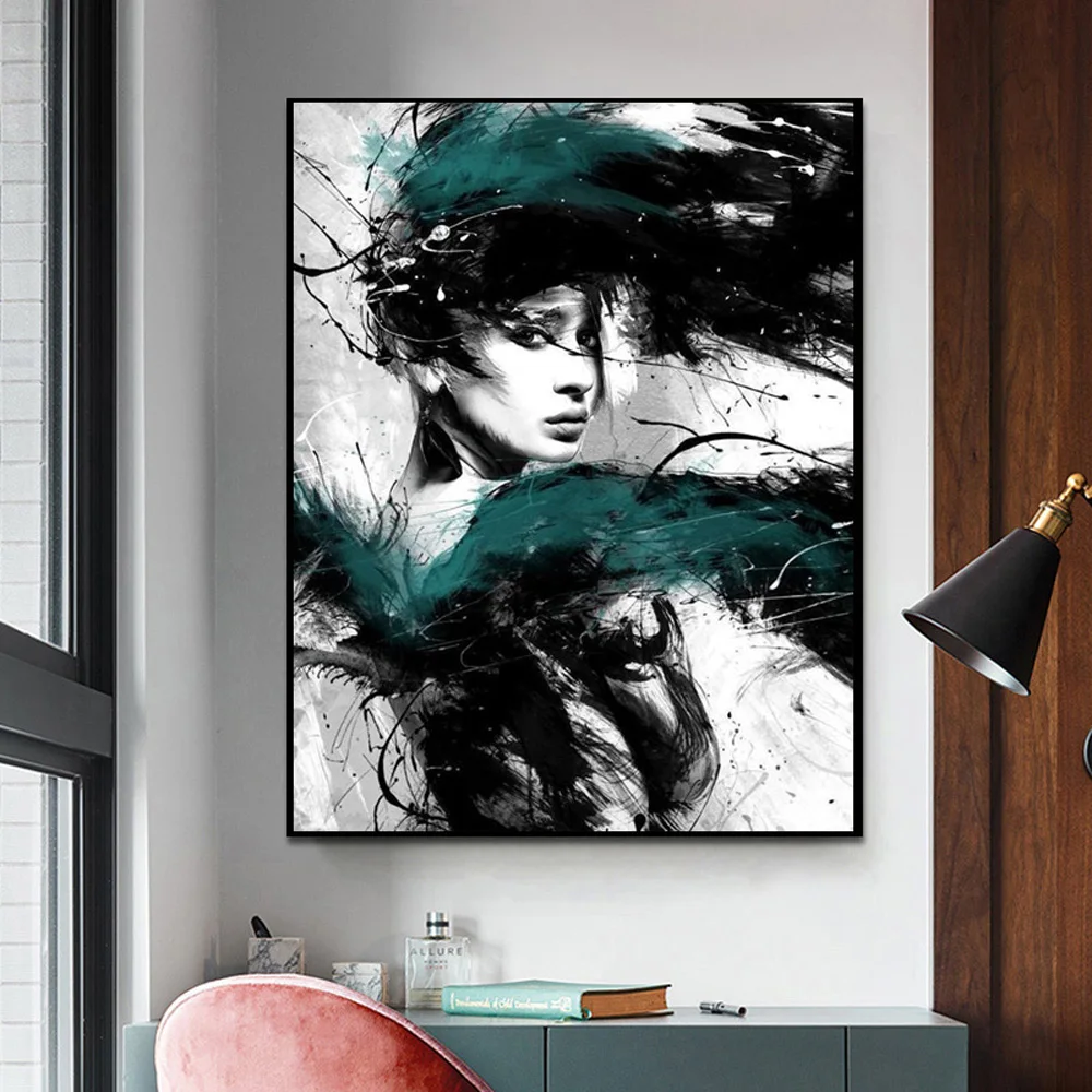 

Home Decor Abstract Poster Art Print Beauty Women Canvas Painting Modern Wall Art Picture For Living Room Home Decoration Frame