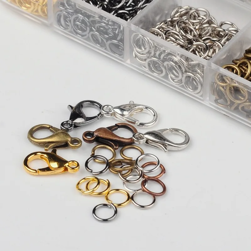 

Hot sale new zinc alloy lobster clasp jewelry buckle single circle mixed color suit handmade diy jewelry accessories